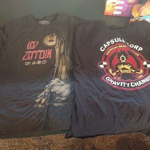 Two t shirts.  Led zeppelin and a custom graphic T